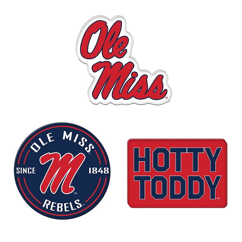 WinCraft  Ole Miss Rebels 3-Pack Premium Fridge Magnet Set