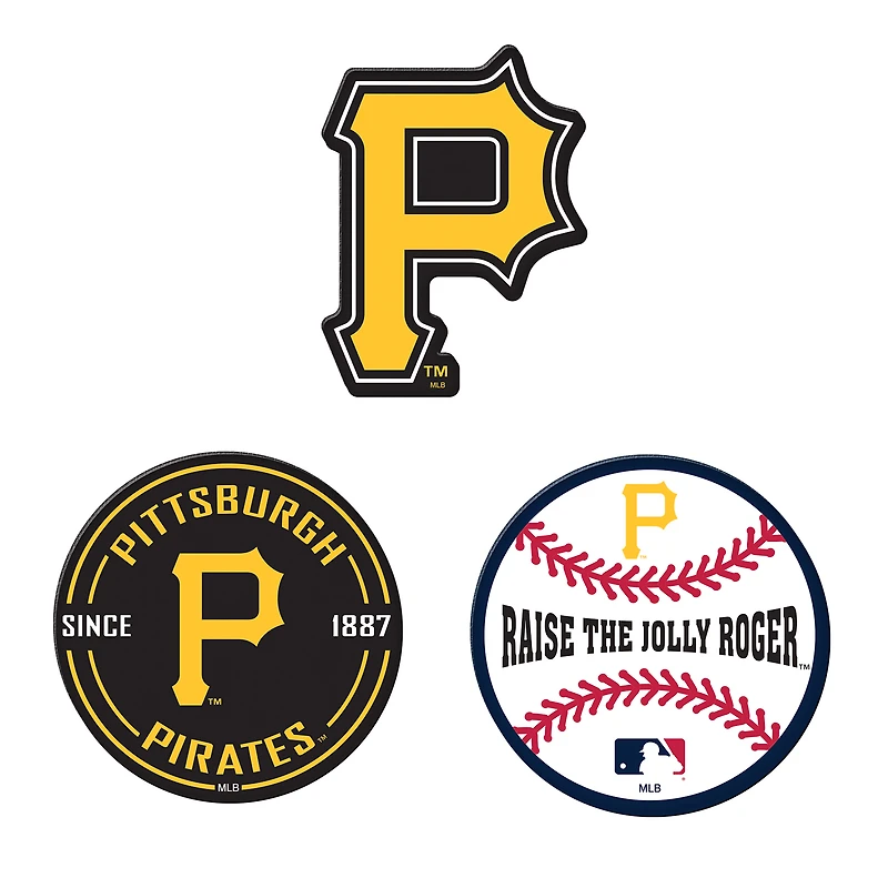 WinCraft  Pittsburgh Pirates 3-Pack Premium Fridge Magnet Set