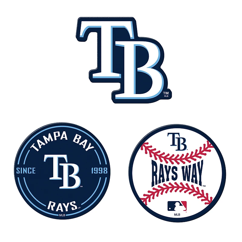 WinCraft  Tampa Bay Rays 3-Pack Premium Fridge Magnet Set