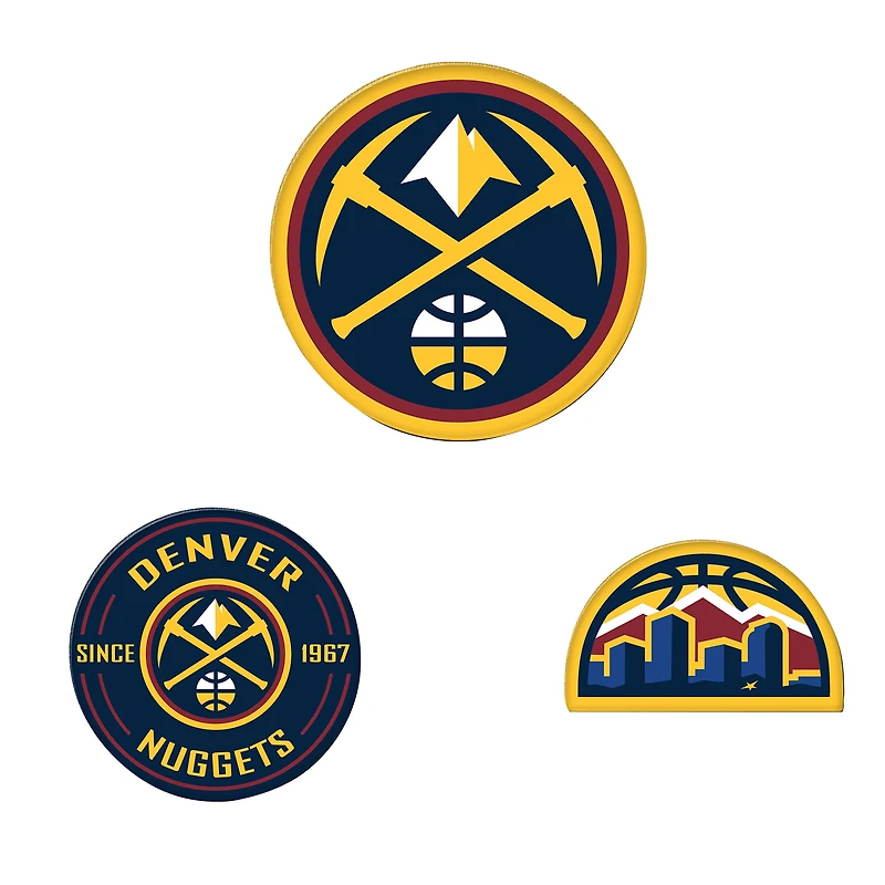 WinCraft  Denver Nuggets 3-Pack Premium Fridge Magnet Set