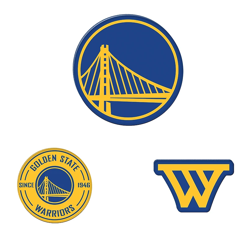 WinCraft  Golden State Warriors 3-Pack Premium Fridge Magnet Set