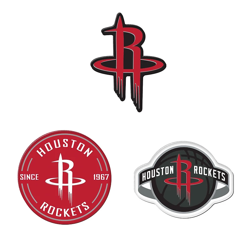 WinCraft Houston Rockets 3-Pack Premium Fridge Magnet Set