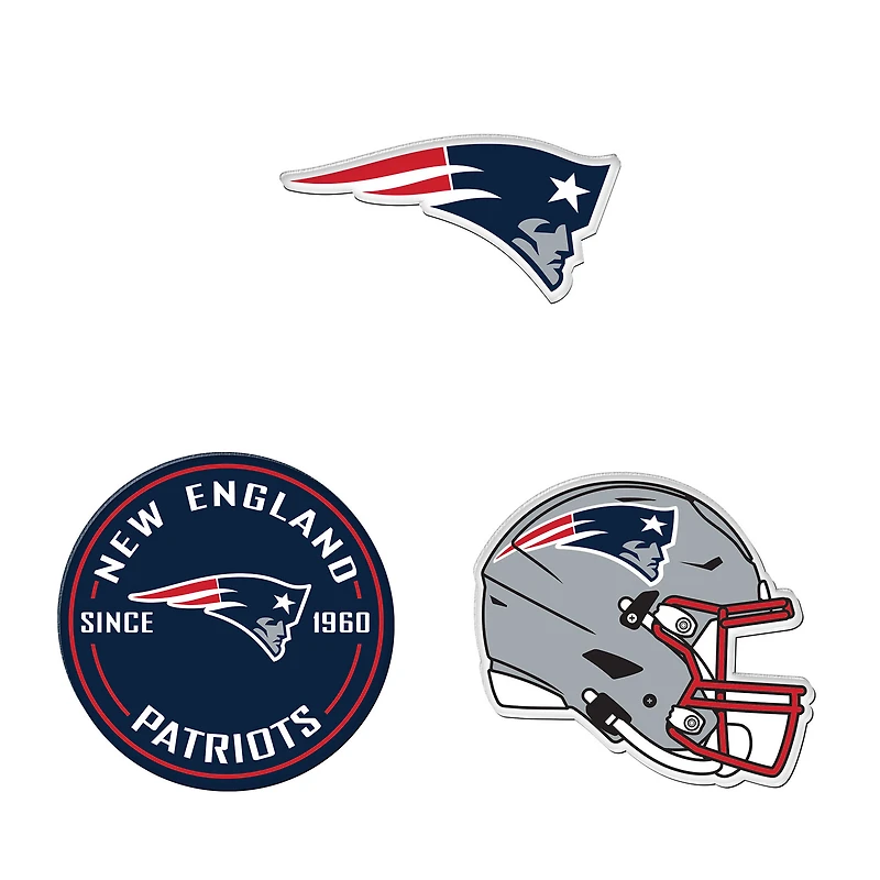 WinCraft New England Patriots 3-Pack Premium Fridge Magnet Set