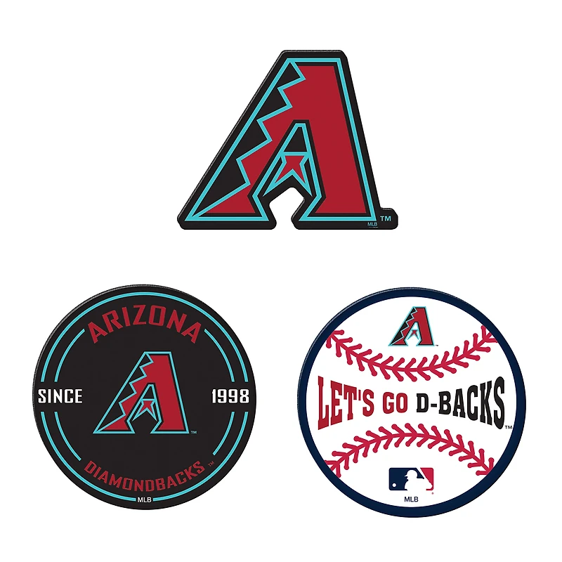 WinCraft  Arizona Diamondbacks 3-Pack Premium Fridge Magnet Set