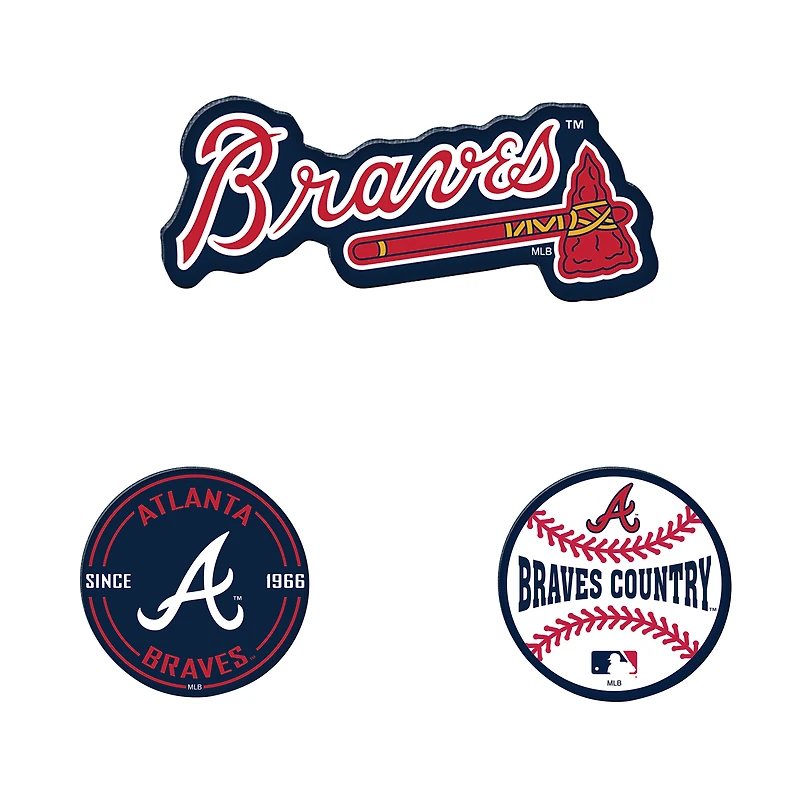 WinCraft  Atlanta Braves 3-Pack Premium Fridge Magnet Set
