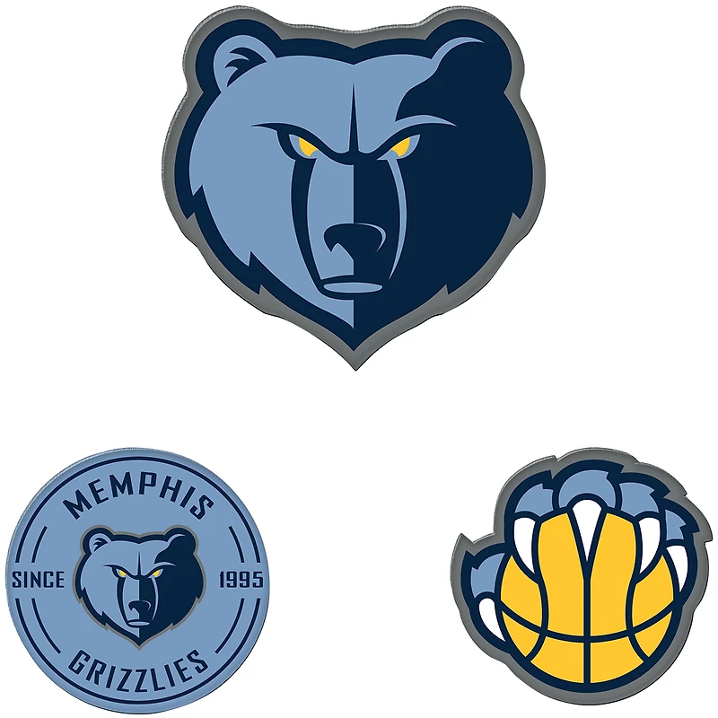 WinCraft  Memphis Grizzlies 3-Pack Premium Fridge Magnet Set