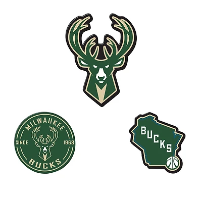 WinCraft  Milwaukee Bucks 3-Pack Premium Fridge Magnet Set