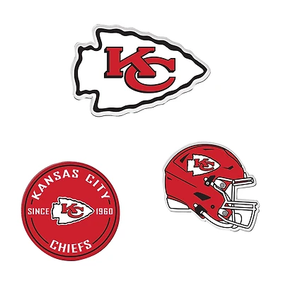 WinCraft  Kansas City Chiefs 3-Pack Premium Fridge Magnet Set