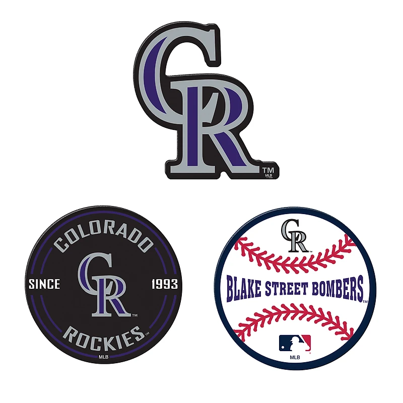 WinCraft Colorado Rockies 3-Pack Premium Fridge Magnet Set
