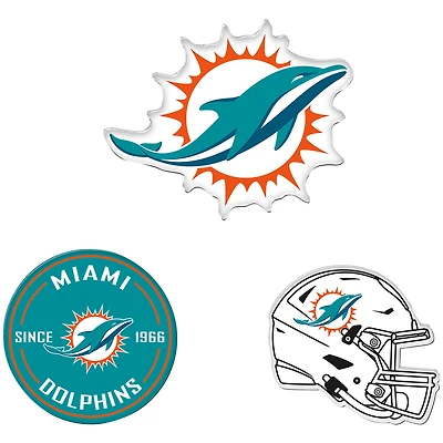 WinCraft  Miami Dolphins 3-Pack Premium Fridge Magnet Set