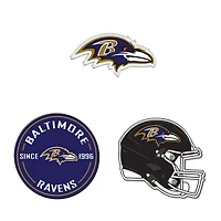 WinCraft  Baltimore Ravens 3-Pack Premium Fridge Magnet Set