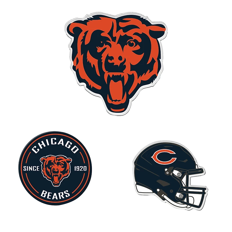 WinCraft  Chicago Bears 3-Pack Premium Fridge Magnet Set