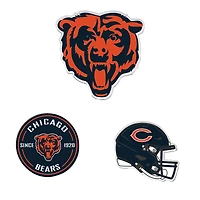 WinCraft  Chicago Bears 3-Pack Premium Fridge Magnet Set