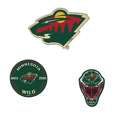 WinCraft  Minnesota Wild 3-Pack Premium Fridge Magnet Set
