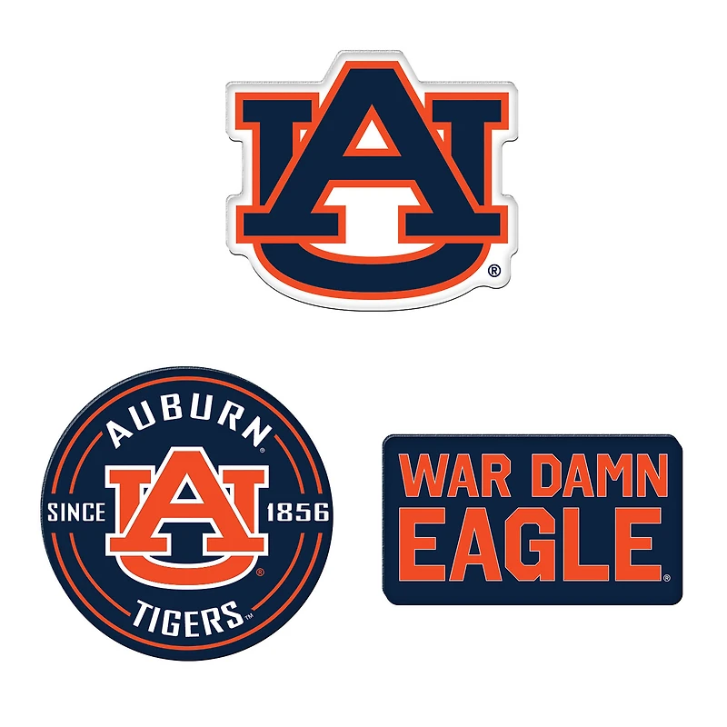 WinCraft Auburn Tigers 3-Pack Premium Fridge Magnet Set