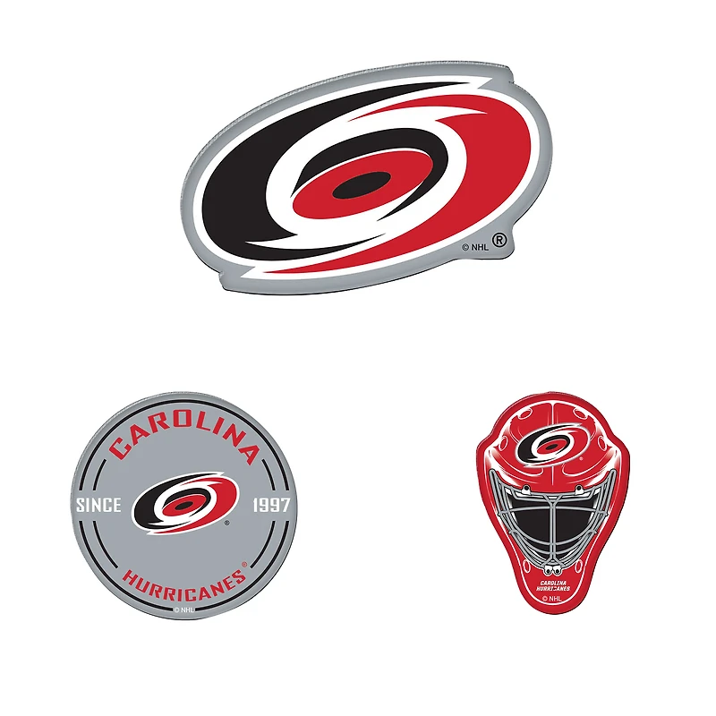 WinCraft Carolina Hurricanes 3-Pack Premium Fridge Magnet Set