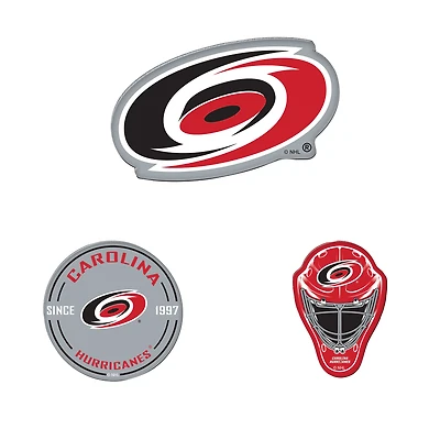 WinCraft Carolina Hurricanes 3-Pack Premium Fridge Magnet Set