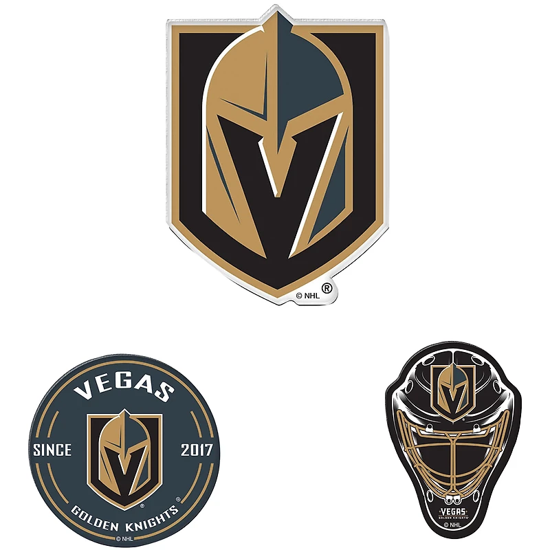 WinCraft Vegas Golden Knights 3-Pack Premium Fridge Magnet Set