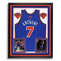 Carmelo Anthony New York Knicks Autographed Deluxe Framed Blue Mitchell & Ness 2010-11 Swingman Jersey with "HOF 25" Inscription