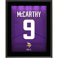 J.J. McCarthy Minnesota Vikings Autographed 10.5" x 13" Jersey Number Sublimated Player Plaque
