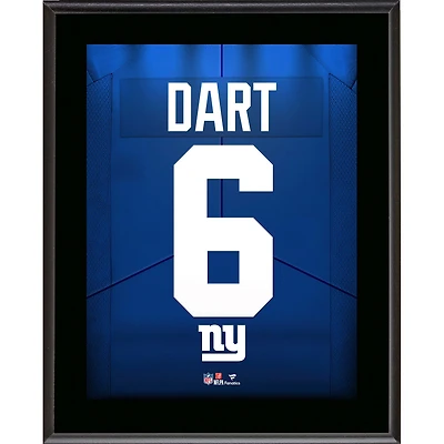 Jaxson Dart New York Giants Autographed 10.5" x 13" Jersey Number Sublimated Player Plaque