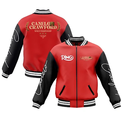 Canelo vs. Crawford Men's Black Full-Zip Bomber Jacket