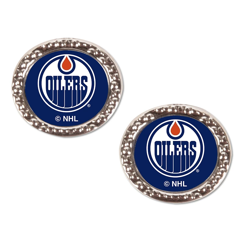 WinCraft Edmonton Oilers Logo Round Post Earrings