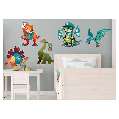 Miami Dolphins Dinosaurs Wall Decal Set