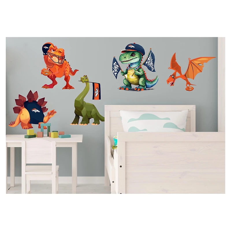 Denver Broncos Dinosaurs Wall Decal Set