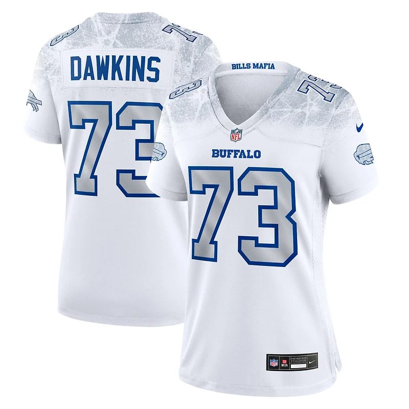 Women's Nike Dion Dawkins White Buffalo Bills 2025 Rivalries Collection Game Jersey