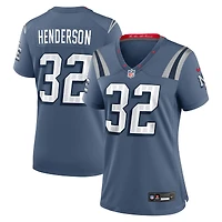 Women's Nike TreVeyon Henderson Storm Blue New England Patriots 2025 Rivalries Collection Game Jersey