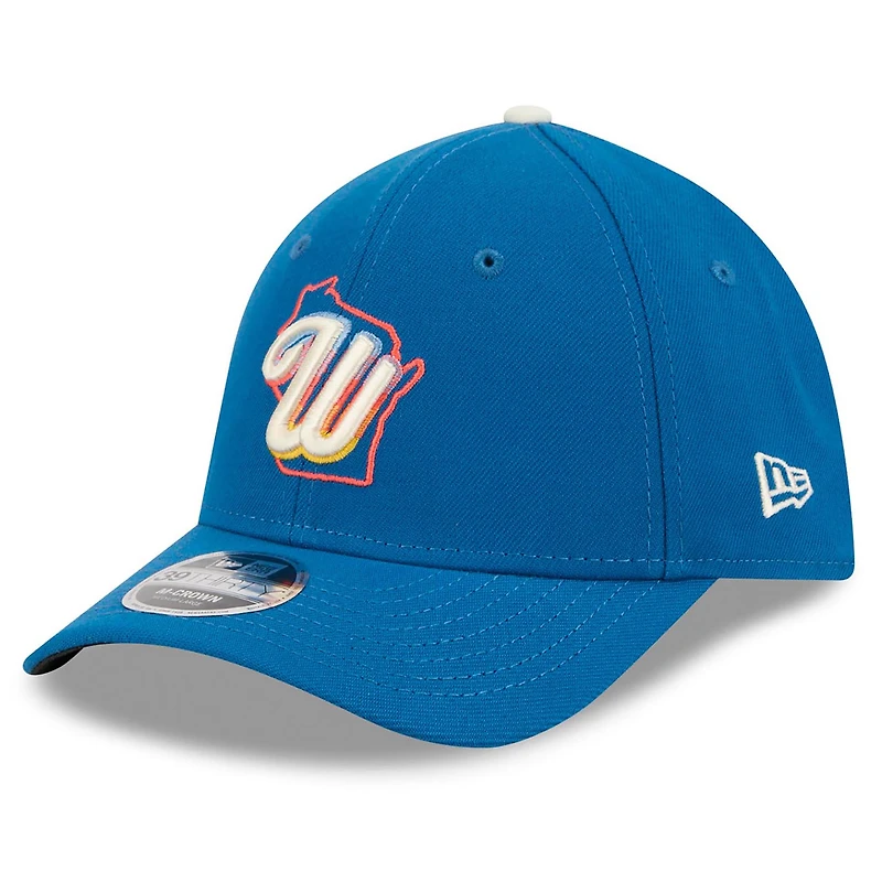 Men's New Era Blue Milwaukee Brewers 2026 City Connect M-Crown 39THIRTY Flex Hat