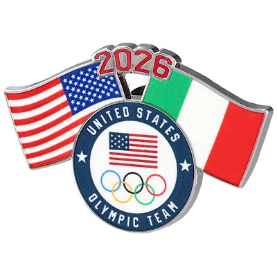 Team USA 2026 Winter Olympics Dual Flag Lapel Pin