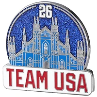 Team USA 2026 Winter Olympics Milano Cortina Duomo Night Glitter Lapel Pin