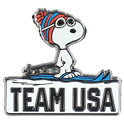 Team USA Peanuts Snoopy Skiing Pin