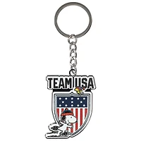 Team USA Peanuts Snoopy & Woodstock Skating Keychain