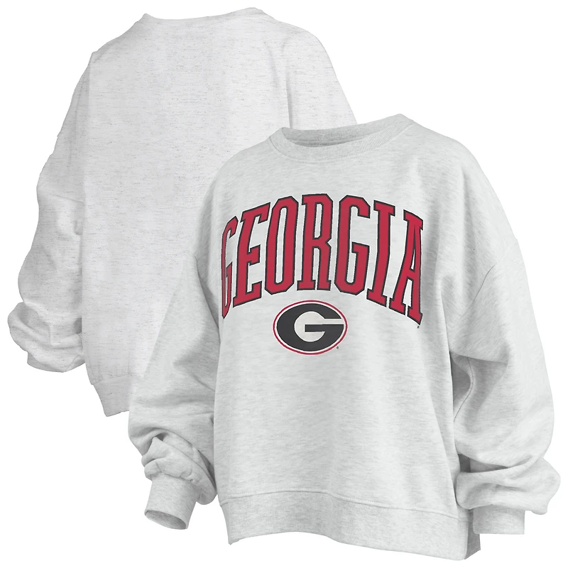 Women's Pressbox Gray Georgia Bulldogs Pressbox Arch Over Logo Sweatshirt