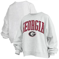 Women's Pressbox Gray Georgia Bulldogs Pressbox Arch Over Logo Sweatshirt