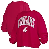 Women's Pressbox  Crimson Washington State Cougars Janise Fleece Sweatshirt