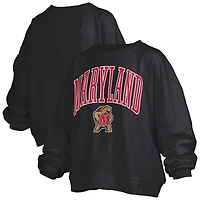 Women's Pressbox  Black Maryland Terrapins Janise Fleece Sweatshirt