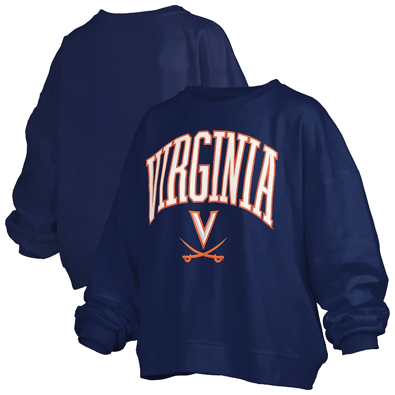 Women's Pressbox  Navy Virginia Cavaliers Janise Fleece Sweatshirt