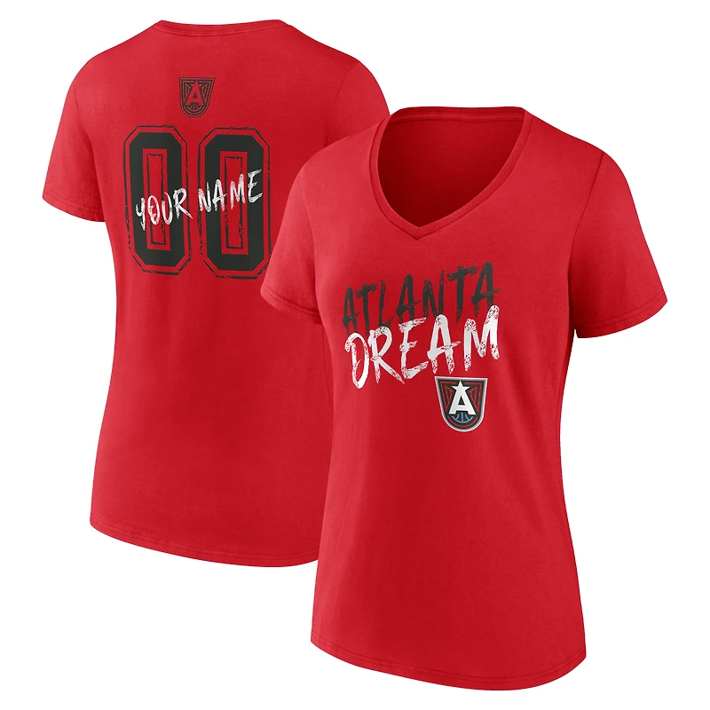 Women's Red Atlanta Dream Hustle Custom V-Neck T-Shirt