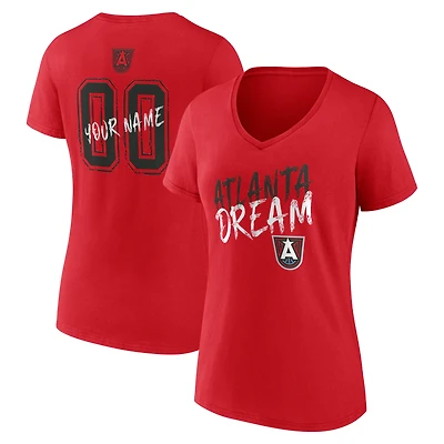 Women's Red Atlanta Dream Hustle Custom V-Neck T-Shirt