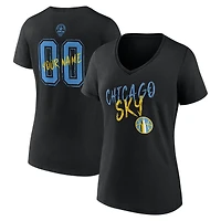 Women's Black Chicago Sky Hustle Custom V-Neck T-Shirt
