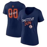 Women's Navy Connecticut Sun Hustle Custom V-Neck T-Shirt