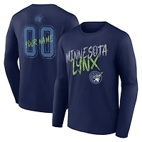 Men's Navy Minnesota Lynx Hustle Custom Long Sleeve T-Shirt