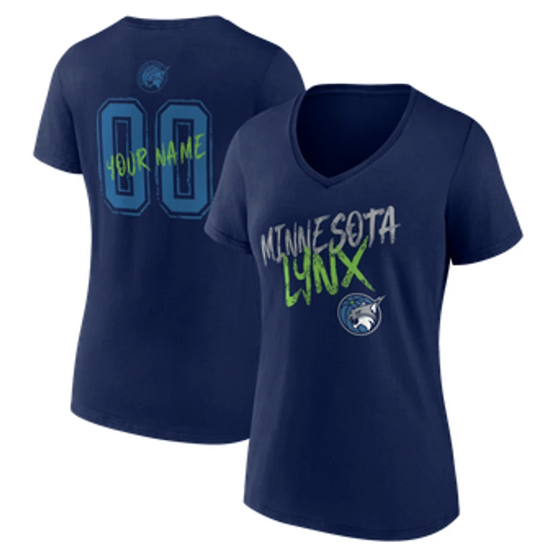 Women's Navy Minnesota Lynx Hustle Custom V-Neck T-Shirt