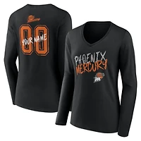 Women's Black Phoenix Mercury Hustle Custom Long Sleeve V-Neck T-Shirt