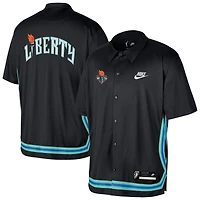 Unisex Nike  Black New York Liberty Court Origins Throwback Lightweight Button-Up Shirt