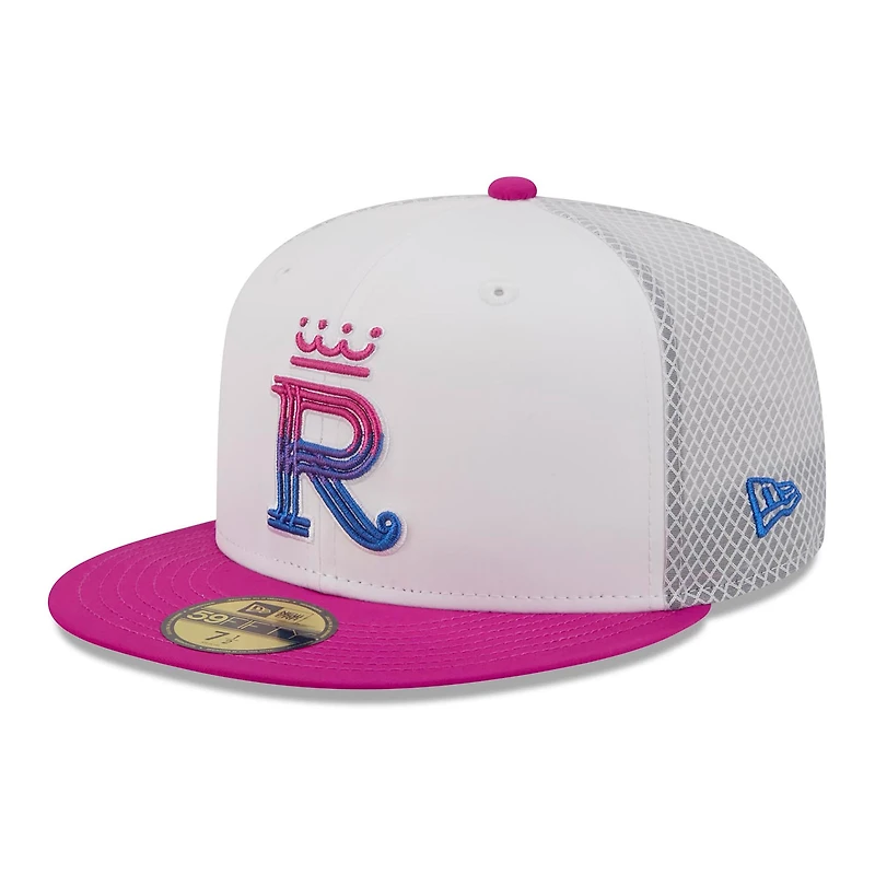 Men's New Era White/Purple Kansas City Royals 2026 City Connect Batting Practice 59FIFTY Fitted Hat